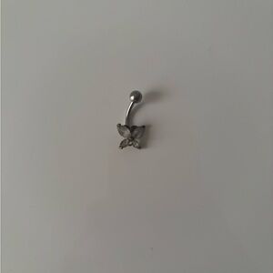 Silver Butterfly Belly Button Ring